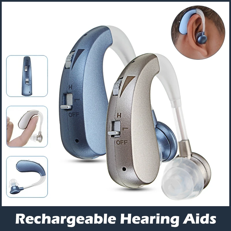 

Rechargeable Hearing Amplifier Aid Digital Headsets For Severe Hearing Loss Elderly Seniors Ear Aid With Digital Noise Canceling