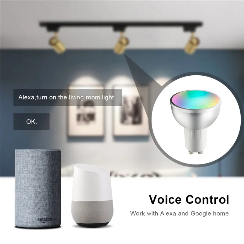 

Светодиодная лампа JOYINLED GU10 с поддержкой Wi-Fi, 5 Вт