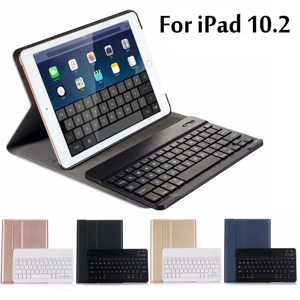 Чехол для iPad 10,2 чехол ультра тонкий Съемный беспроводной Bluetooth клавиатура чехол для iPad 7го поколения A2200 A2197 A2198