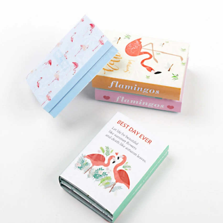 12 упаковок/лот симпатичный Фламинго 6 складной бумажный блокнот для записей