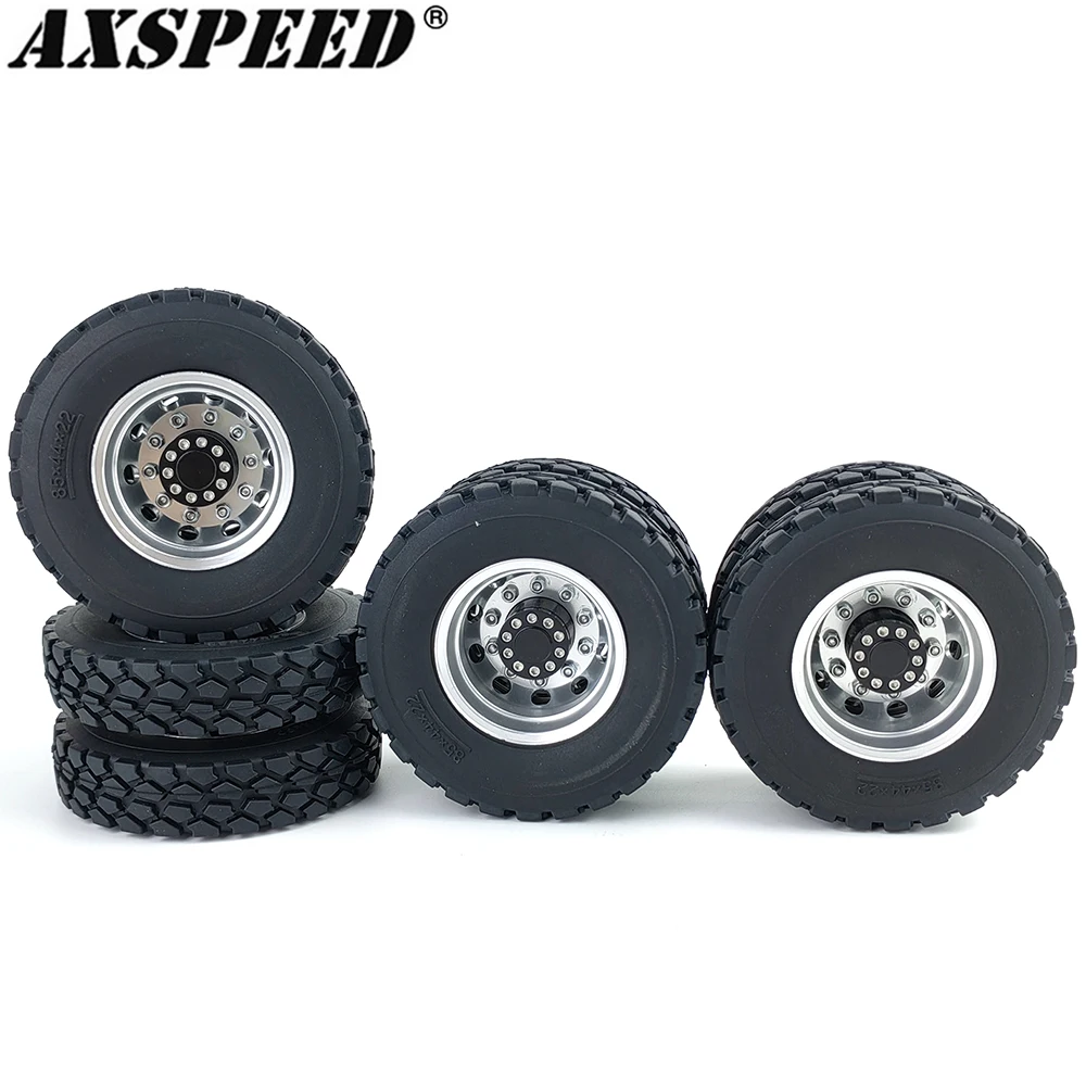

Комплект Заднего Колеса AXSPEED Tamiya, 4 шт., шин, металлическая ступица колеса, 22-25 мм, резиновые шины для радиоуправляемых тракторов, грузовиков, ...