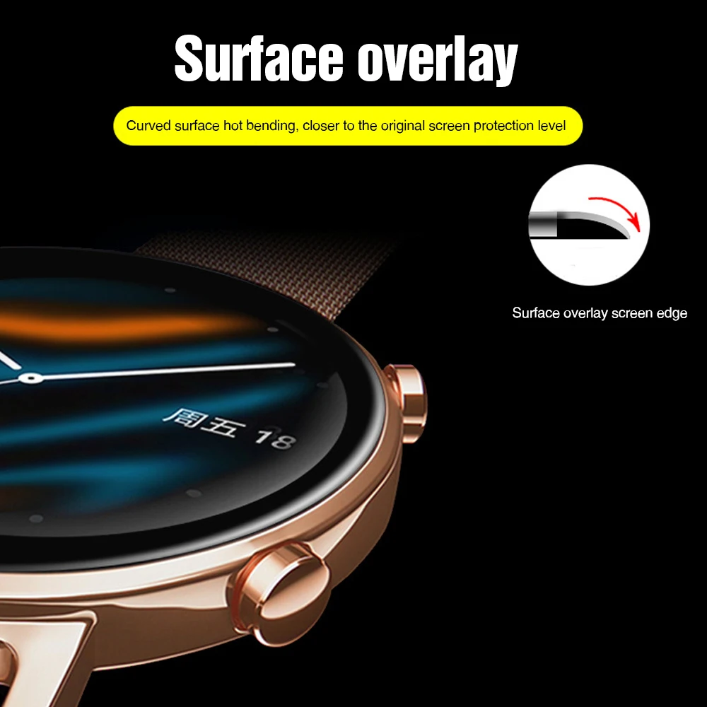 2pcs soft fiber protective glass film for huawei watch gt 2 e gt2 46mm 42mm 2e gt2e curved smartwatch full screen protector film free global shipping