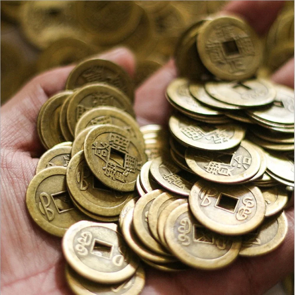 Латунные монеты на удачу в древнем китайском стиле фэн-шуй Антикварные Монеты