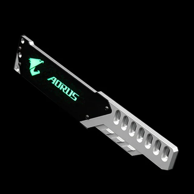 Gigabyte AORUS RGB Кронштейн для видеокарты, полностью алюминиевый 5 В, 3-контактный разъем, A-RGB, свет 260 мм, материнская плата AURA SYNC Symphony, держатель VGA - Цвет лезвия: Gigabyte AORUS RGB