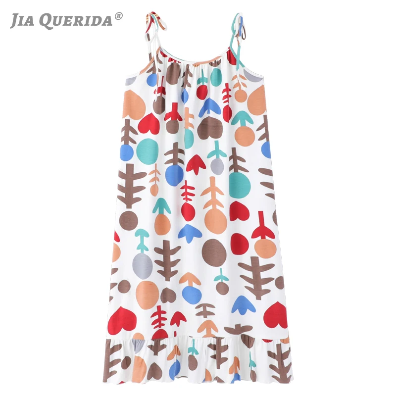 Симпатичная ночная рубашка без рукавов хлопковое нижнее белье размера плюс