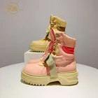 Женские ботинки из натуральной кожи, на платформе, Осень-зима