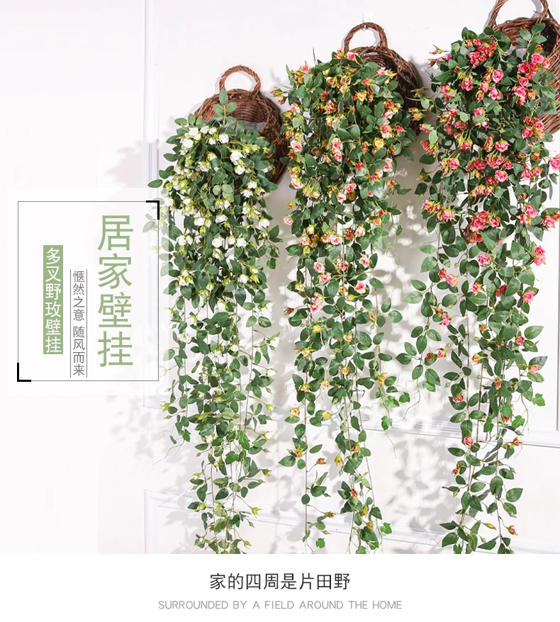 New 12 fork simulation rose rattan wedding wall decoration fake flower hotel welcome party | Дом и сад