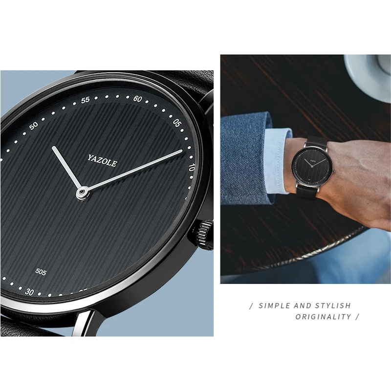 

YAZOLE 2021 Minimalist Men's Watch Simple Casual Ultra Thin Quartz Watch Men Cheap High Quality Waterproof Watches Reloj Hombre
