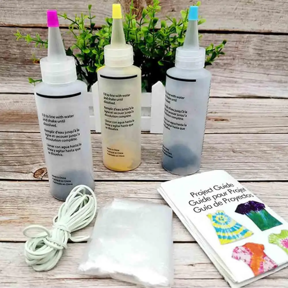 

Hot Sales!! 3 Colors Clothing Tie Dye Pigment Bottle Gloves Rubber Band DIY Graffiti Kit