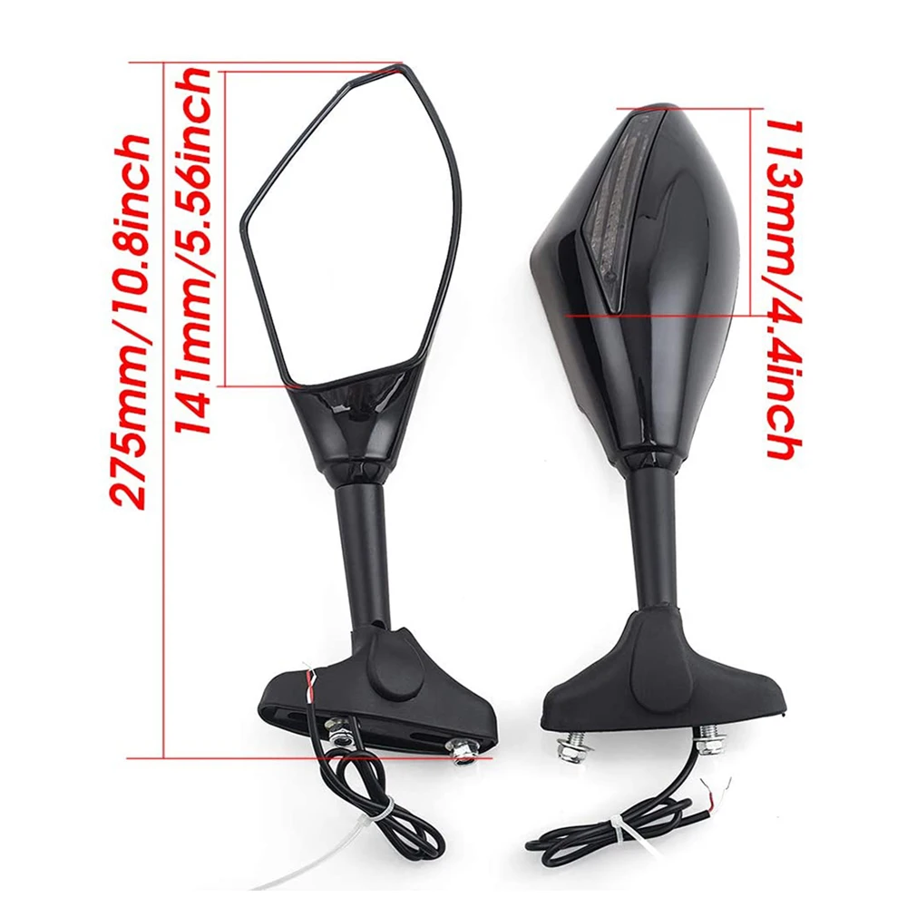 MOTORCYCLE LED TURN SIGNAL MIRRORS for KAWASAKI NINJA 6R 9R 650R 250R 636 YAMAHA YZF R1 R6 R6S/ SUZUKI GSXR 600 750 1000 KATANA |