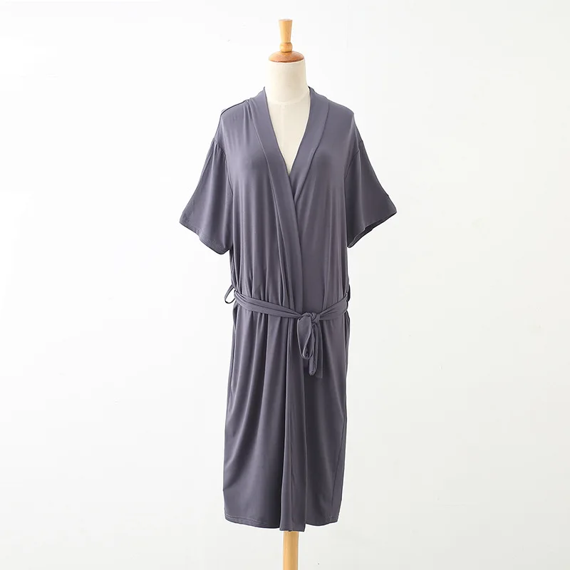 

Summer Ice Short Sleeve Modal Loose Sleepwear Pure Cotton Home Clothing Vacation Bathrobe