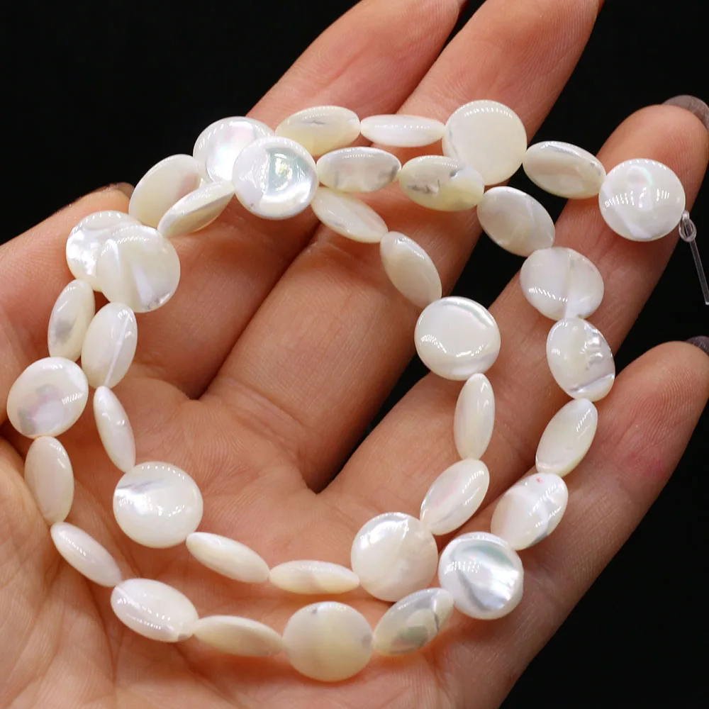 

Natural Freshwater White Shell Round Shape Fine Beads Making DIY Charm Necklace Bracelet Jewelry Gift Women Men Gift Party