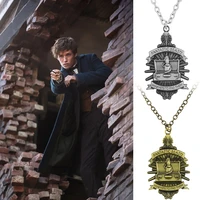 fantastic beasts logo pendant neckalce where to find them metal statement neckalces for cosplay party supply anniversary gifts