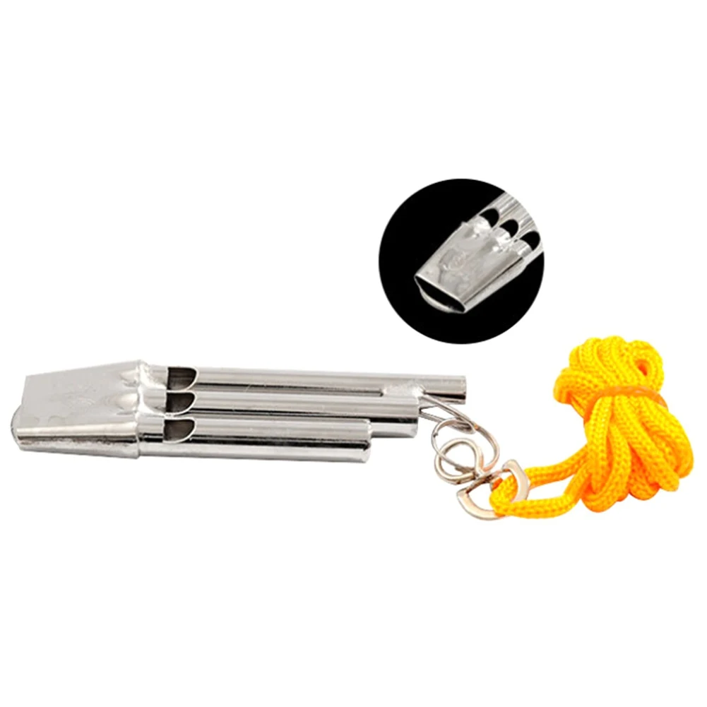 

Ball Sports Game Referee Whistle Metal Lanyard Neck Rope Cord Emergency Security Outdoor Trainning Whistle Outdoor J V
