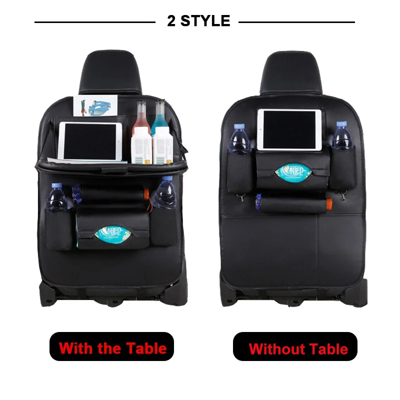 

Car Seat Back Organizer Pu Leather Pad Zak Car Organizer Folding Table Loading Travels Opbergta Car accessories