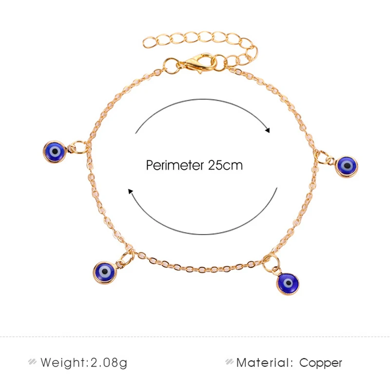 Модный анклет с дьявольским глазом для женщин индивидуальная Подвеска глаз