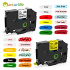 Markurlife, совместимая с Brother, этикетка, лента, ламинированная лента 12 мм, черная на белая для этикеток, искусственная яркость