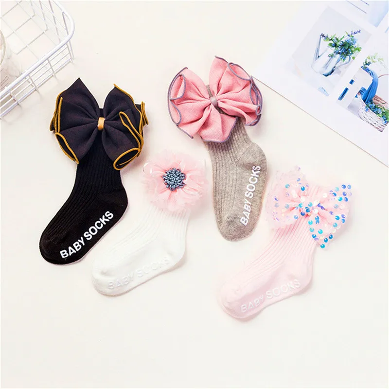 

Fashion Baby Girls Socks With Bows Toddlers Infants Cotton Ankle Socks Kids Girls Princess Sock Cute Children Socks