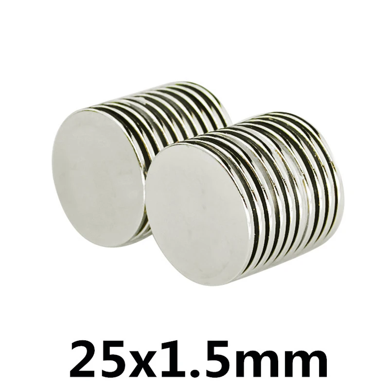 10/20/50 шт N35 сильный неодимовый магнит 25x1 5mm круглый редкоземельный постоянный 25*1 5