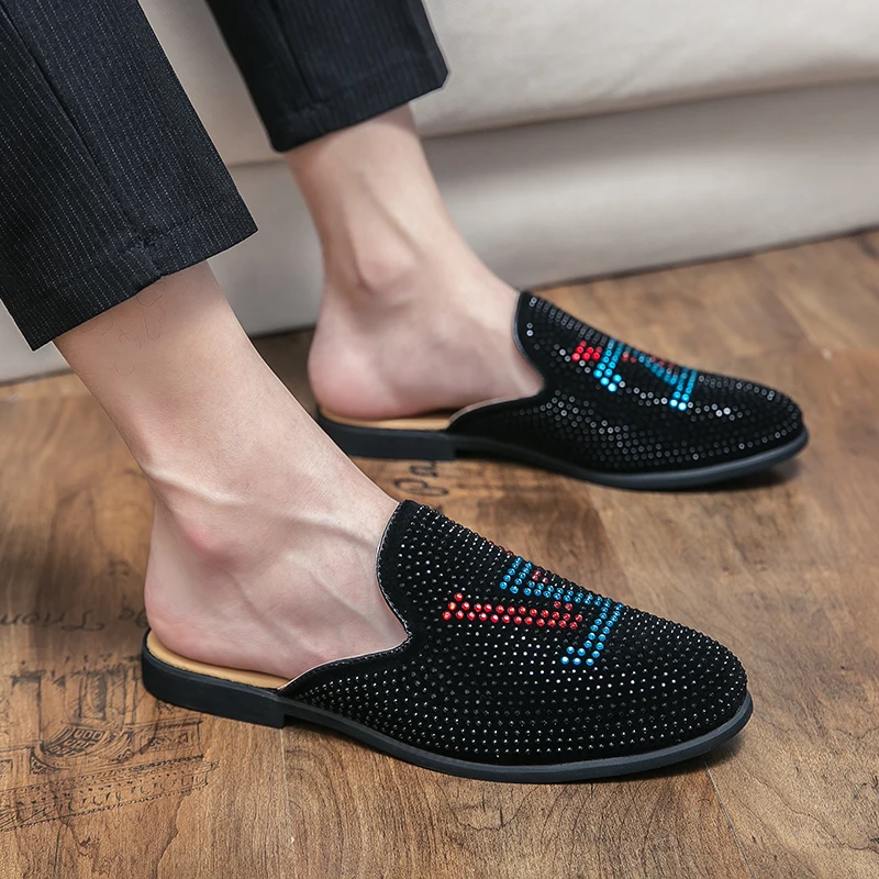 

New Arrival Men Half slippers Summer Casual Shoes For Mens Luxury Brand Men Flat Boat Shoes Half Drag Loafers Footwear Man