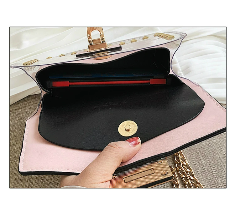 2020 модная прозрачная забавная Женская пляжная сумка через плечо с цепочкой