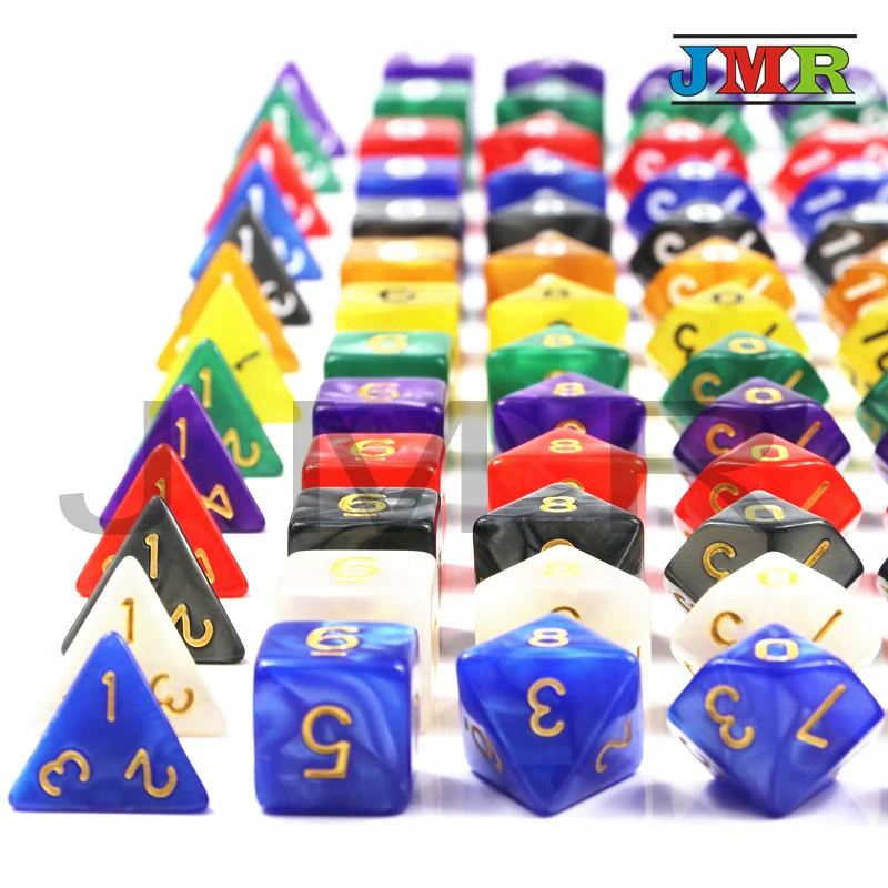 Портативная мраморная игра 7 шт./компл. креативный РПГ DnD Color ful Multi color DND Games D4 D6 D8 D10