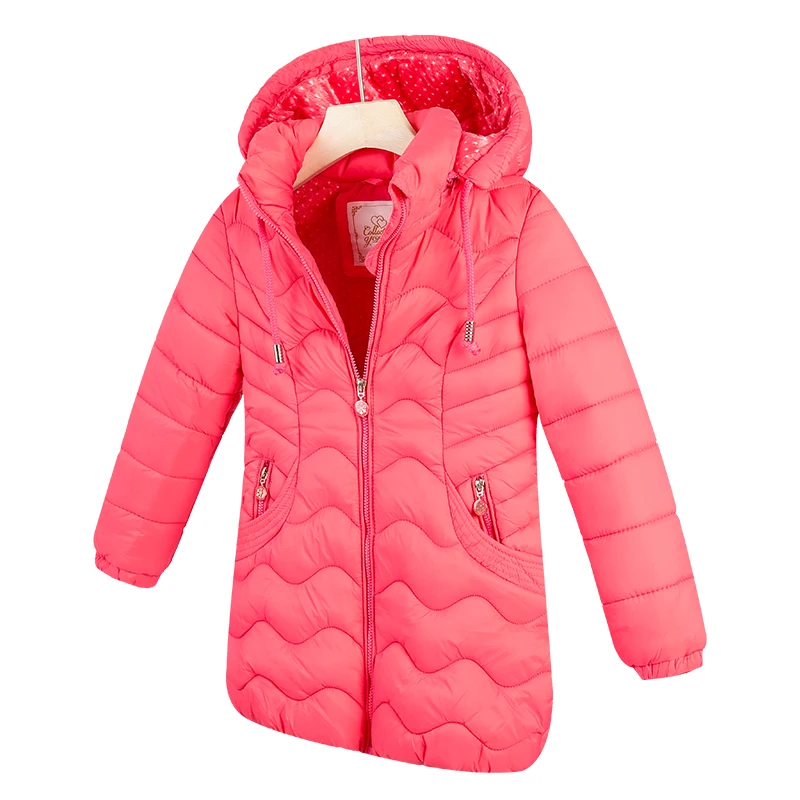 

KOCMOC Girls Kawaii Children Outerwear Cotton Coats Detachable Cap Cute Winter Kids Jacket For Age 4-12 Years Old 86622