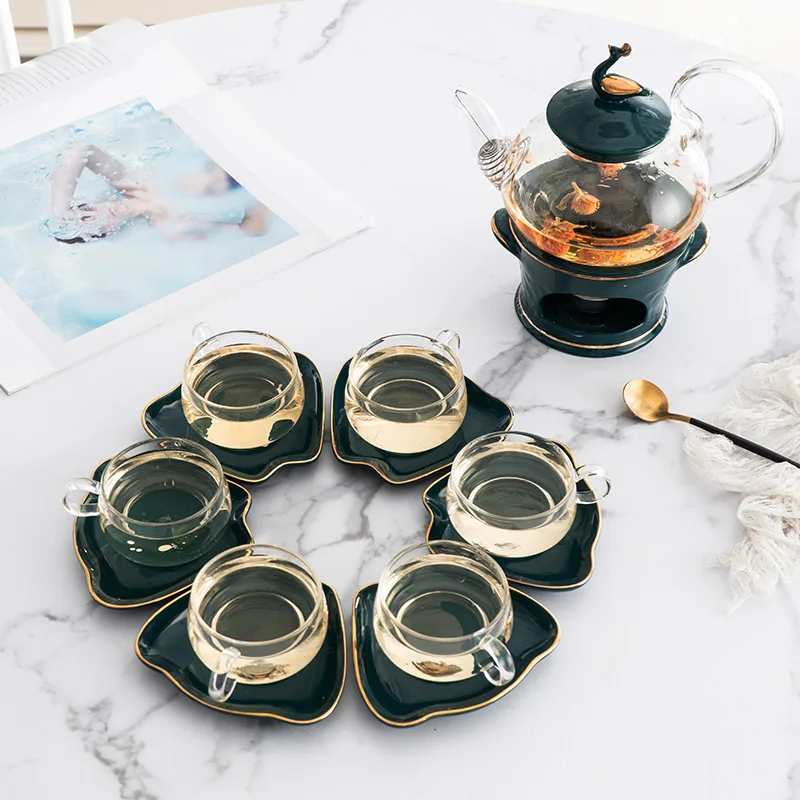 Кофейный сервиз из костяного фарфора в скандинавском стиле золотой фарфоровый