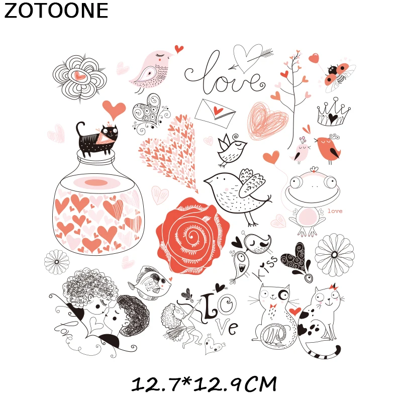 ZT1642 ZOTOONE, железные Мультяшные нашивки в виде животных для детской одежды, аксессуары для самостоятельной сборки, декоративные виниловые пластыри, подарочный набор для тела D - Цвет: ZT1642