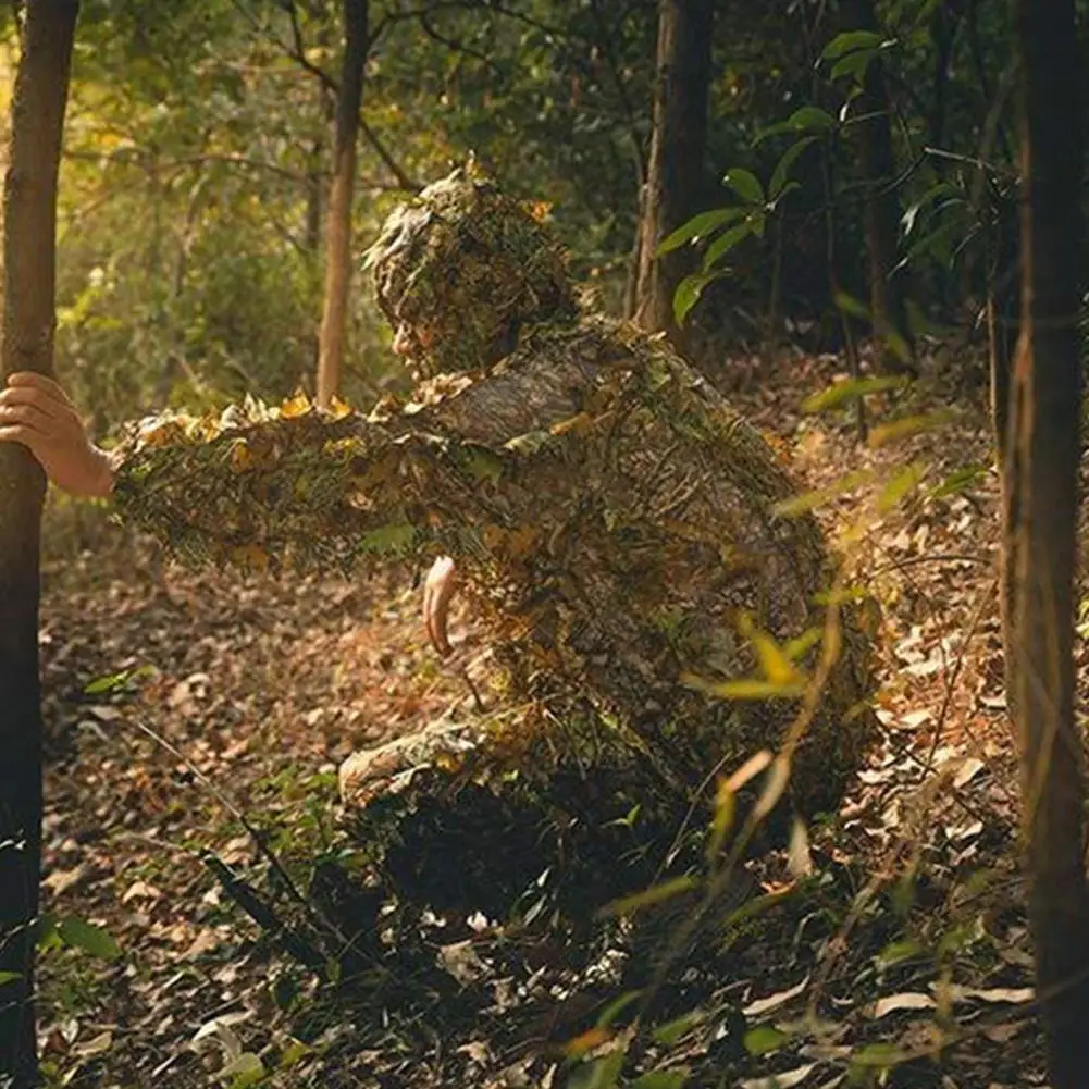 Мужской Женский Детский уличный костюм Ghillie охотничья Ткань 3D лист снайперский