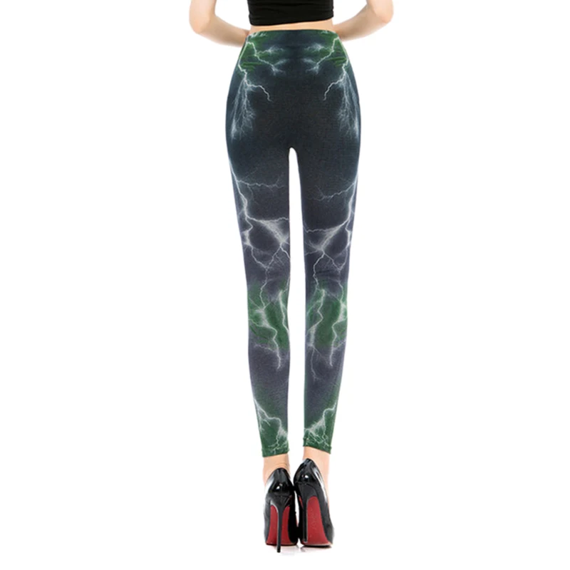 Женские пикантные леггинсы с 3D принтом молнии высокоэластичные новые модные