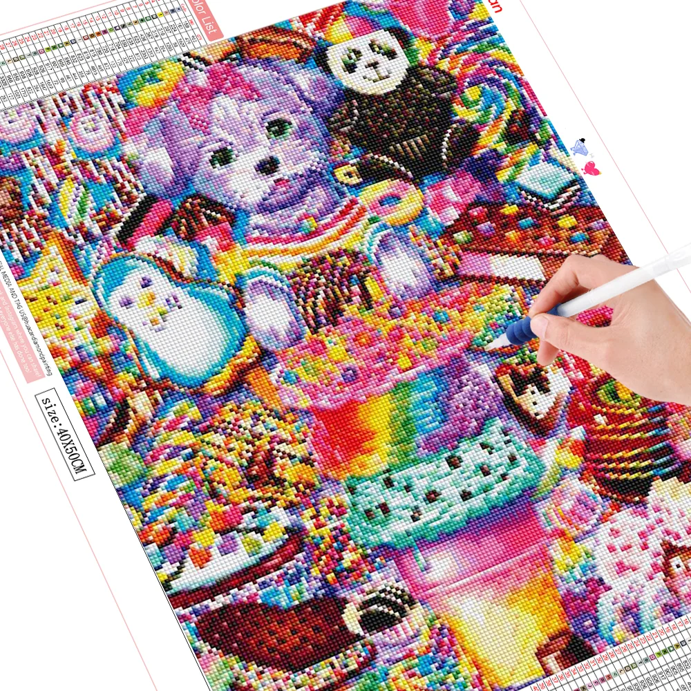 Алмазная 5D картина сделай сам мультяшная полноформатная круглая вышивка