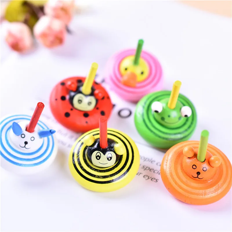 

Creative cute cartoon wooden color animal small gyro children's leisure early education educational toys for children