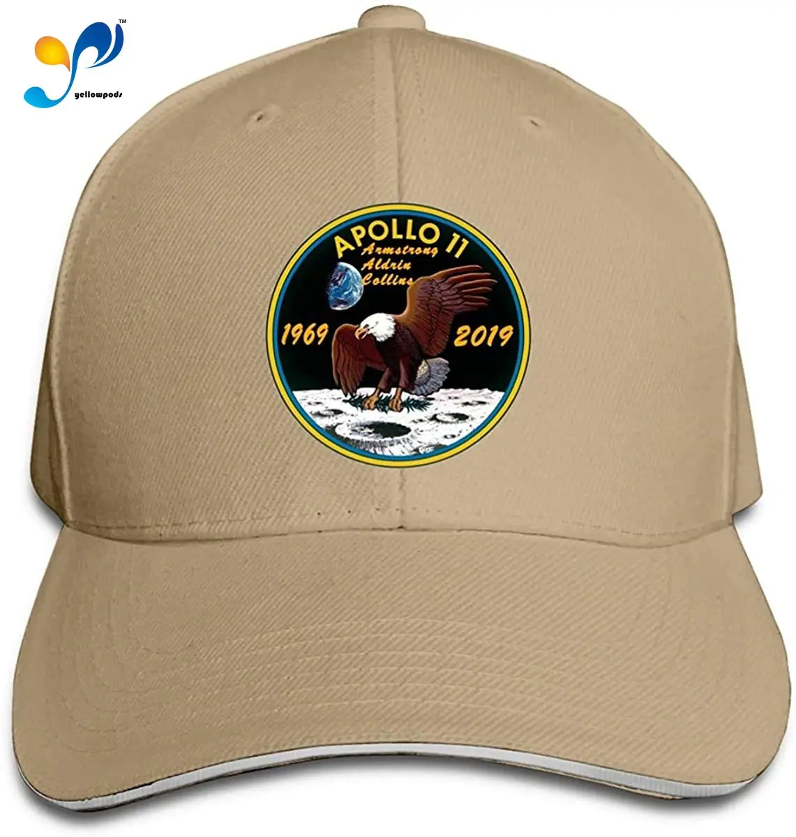 

Classic Apollo 11 50th Anniversary Baseball Cap Adjustable Peaked Sandwich Hats
