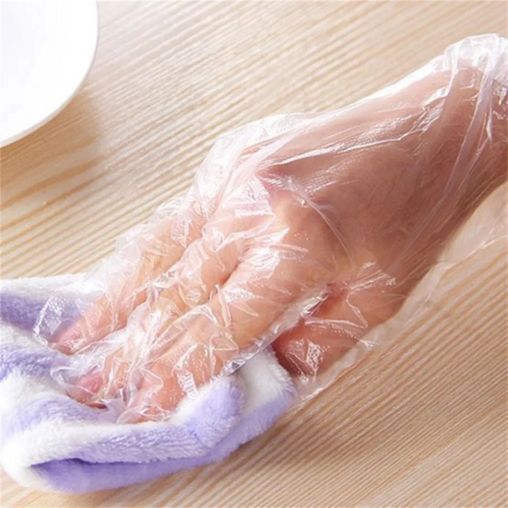 

200/300/500PCS Plastic Disposable Gloves Restaurant Home Service Catering Hygiene Kitchen Home Dining Accessories Dropship #W