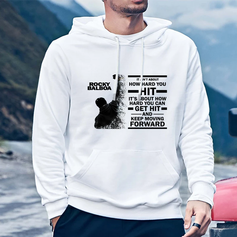 Мужские толстовки с капюшоном ROCKY BALBOA, толстовки с капюшоном, худи для мальчиков, повседневная одежда с длинными рукавами, Зимняя мода Sylvester Stallone, толстовка унисекс, одежда
