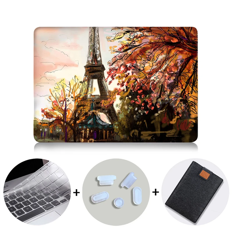 MB05 Чехол MTT с Эйфелевой башней для Macbook Air Pro retina 11 12 13 15, ручная роспись, чехол для Mac book, 13,3 дюймов, сенсорная панель, чехол для ноутбука - Цвет: MB05