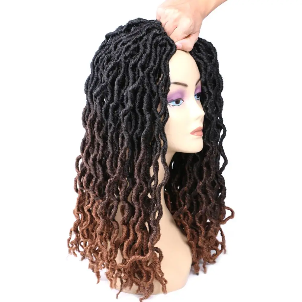 DAIRESS 18 &quotOmbe Gypsy Locs вязанные крючком волосы волнистые искусственные локоны в стиле