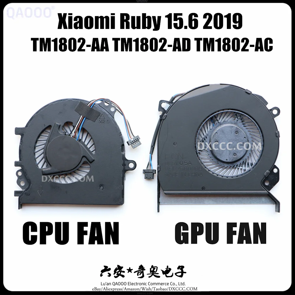 

Laptop CPU COOLING FAN FOR XIAOMI Ruby TM1802-AA TM1802-AD TM1802-AC TM1802-AH TM1802-DA 15.6 CPU & GPU Cooling Fan