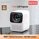 Светодиодный портативный мини-проектор для домашнего кинотеатра, с вертикальной коррекцией, 1080 ANSI-люмен