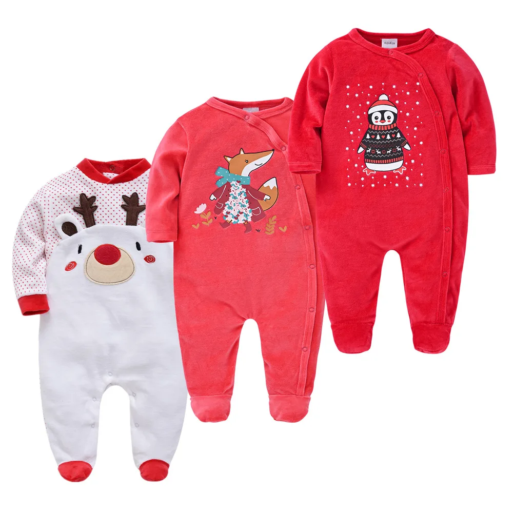 

First Christmas Toddler Girls Rompers Cute Roupas Bebe De Baby Infant Boys Jumpsuit 3pcs Vetement Bebe Garcon Cartoon Onesies
