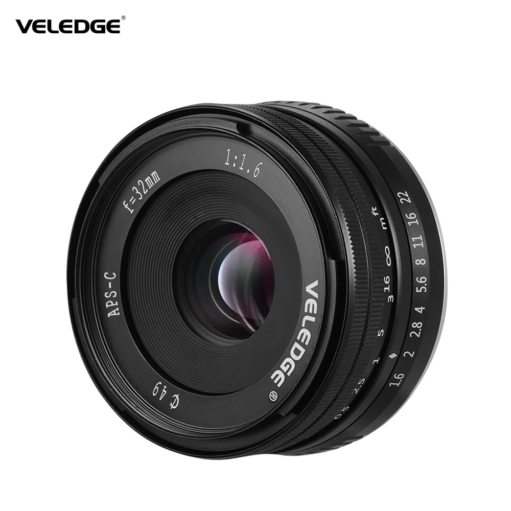 VELEDGE супер высокое разрешение 32 мм F/1 6 Большая диафрагма камера Prime Lens объектив MF 0