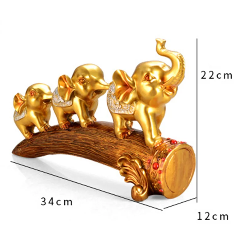 

European-style resin three brothers elephant home decoration decoration living room wine cabinet decoration retro elephant