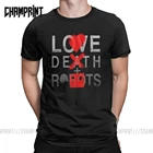 Мужские футболки Love Death роботы Новинка для детей, хлопковые футболки, футболки с коротким рукавом с круглым вырезом; Классический размера плюс 4XL 5XL 6XL