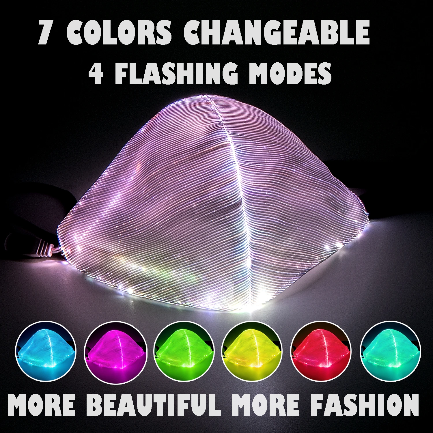 

LED Mask Halloween Flashing Luminous Men/ Women Light Up Masks For Raves/ Parties/ Carnival/ Masquerade