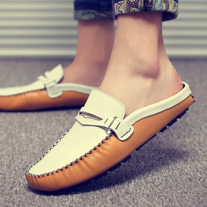 

Men Genuine Leather Shoes Sports Car Shape Luxury Brand Casual Slip on Formal Loafers Moccasins Male Driving Shoes PlusSize38-47