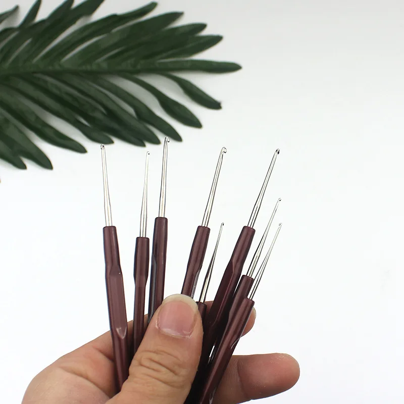 1/16pcs Plastic Handle Crochet Hooks Knitting Needles Set Crochetings Knittings Pins DIY Craft Sewing Tool 0.5mm-2.5mm - купить по