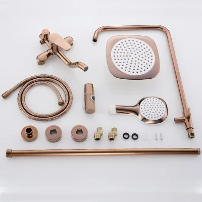 Смеситель для душа ванной комнаты розовое золото с 8-дюймовой душевой лейкой