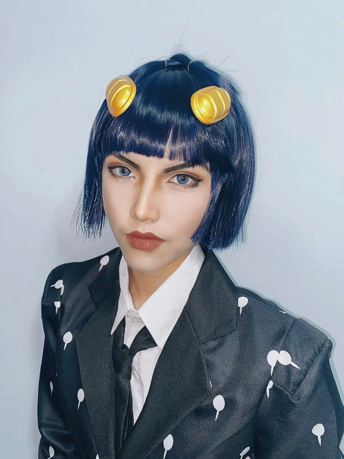 

Anime JoJo's Bizarre Adventure Golden Wind Bruno Buccellati Cosplay Costume Men Bucciarati Suit Halloween Costumes Lace Top Wig