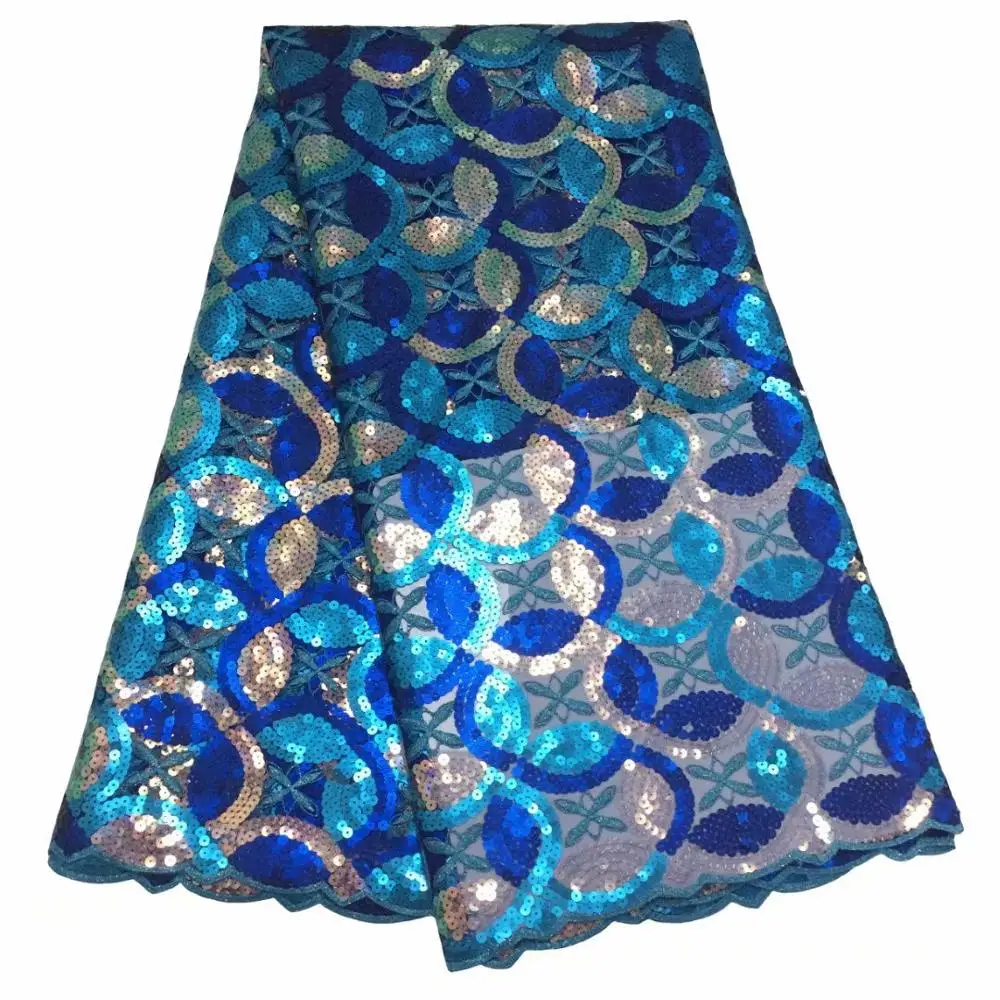 

2020 5 ярдов Красивая французская кружевная ткань Новое поступление пайетки сетка тюль кружево ткань блестящее органза кружево для платья ...